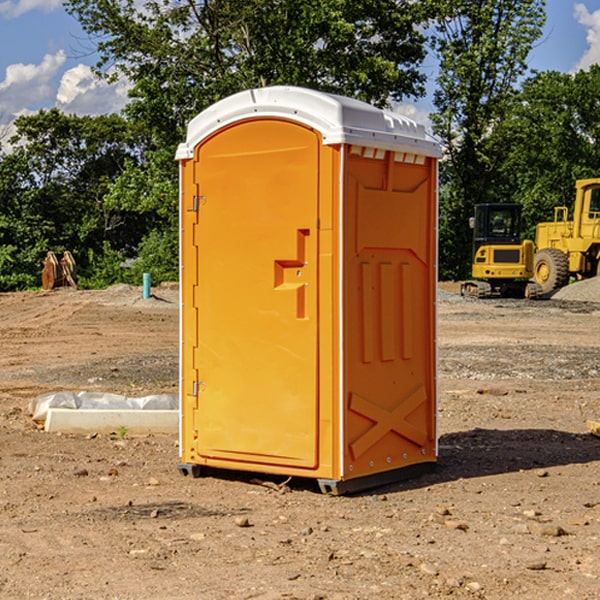 how often are the portable restrooms cleaned and serviced during a rental period in Jean NV